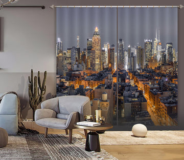 3D Neon Building 034 Assaf Frank Curtain Curtains Drapes