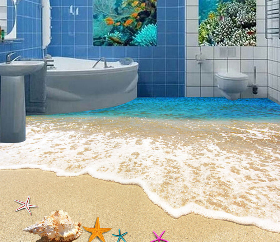 3D Langhua Beach 620 Floor Mural  Wallpaper Murals Rug & Mat Print Epoxy waterproof bath floor