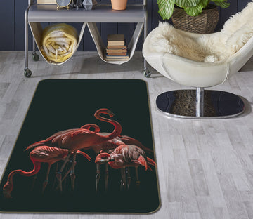 3D Red Flamingo 152 Animal Non Slip Rug Mat