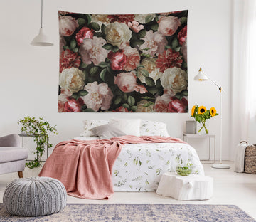 3D Red White Flower 914 Uta Naumann Tapestry Hanging Cloth Hang