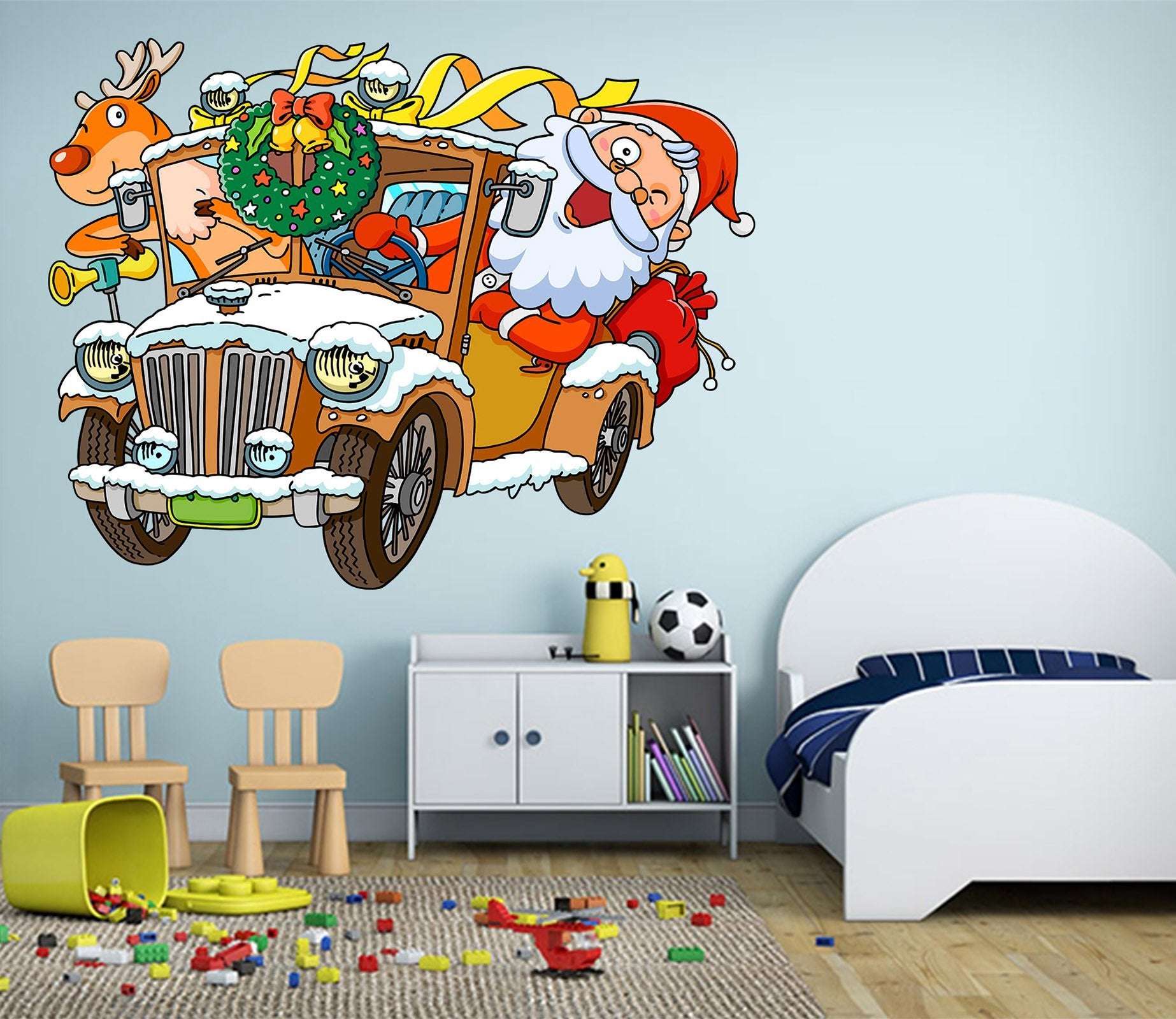 3D Luxury Car Santa Claus 22 Wall Stickers Wallpaper AJ Wallpaper 