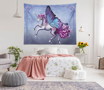 3D Butterfly Unicorn 944 Rose Catherine Khan Tapestry Hanging Cloth Hang