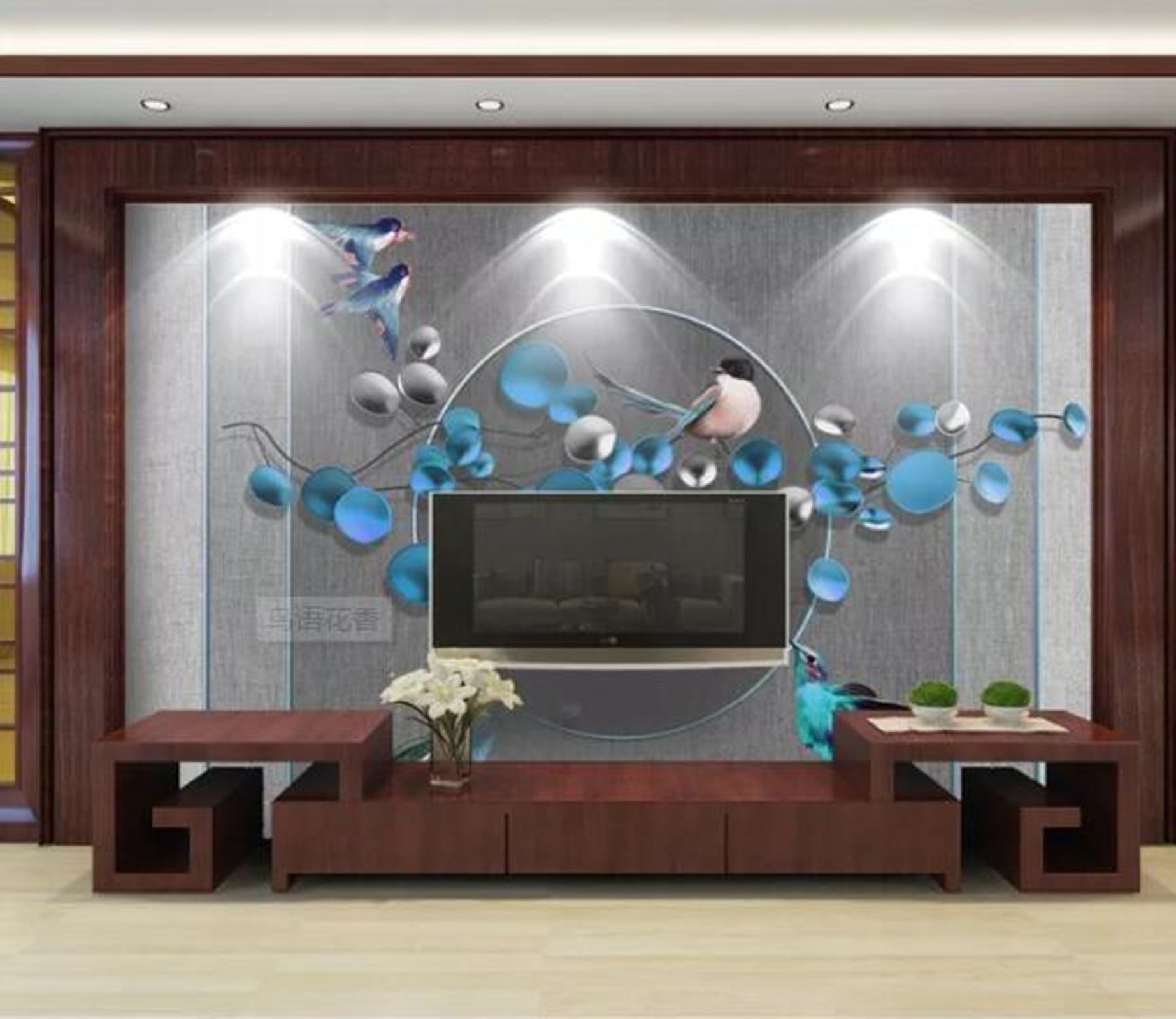 3D Blue Round WC87 Wall Murals Wallpaper AJ Wallpaper 2 