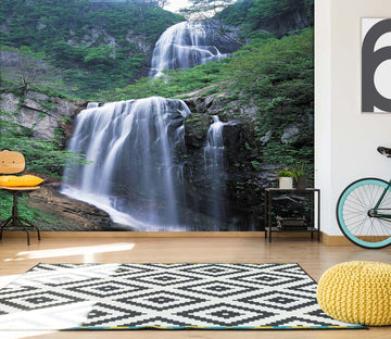 3D Waterfall Mountain 064 Wall Murals