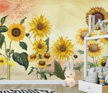 3D Sunflower WG96 Wall Murals Wallpaper AJ Wallpaper 2 
