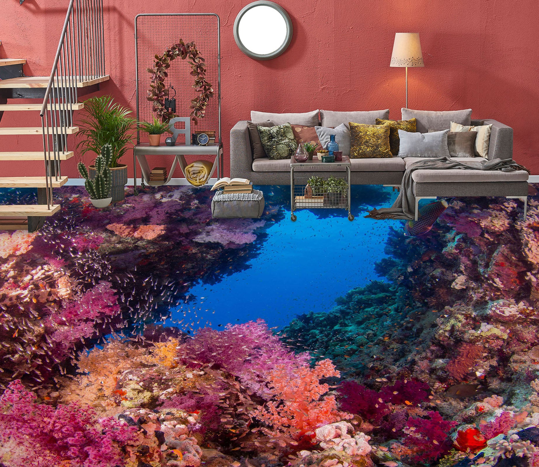 3D Purple Coral Art 381 Floor Mural  Wallpaper Murals Rug & Mat Print Epoxy waterproof bath floor