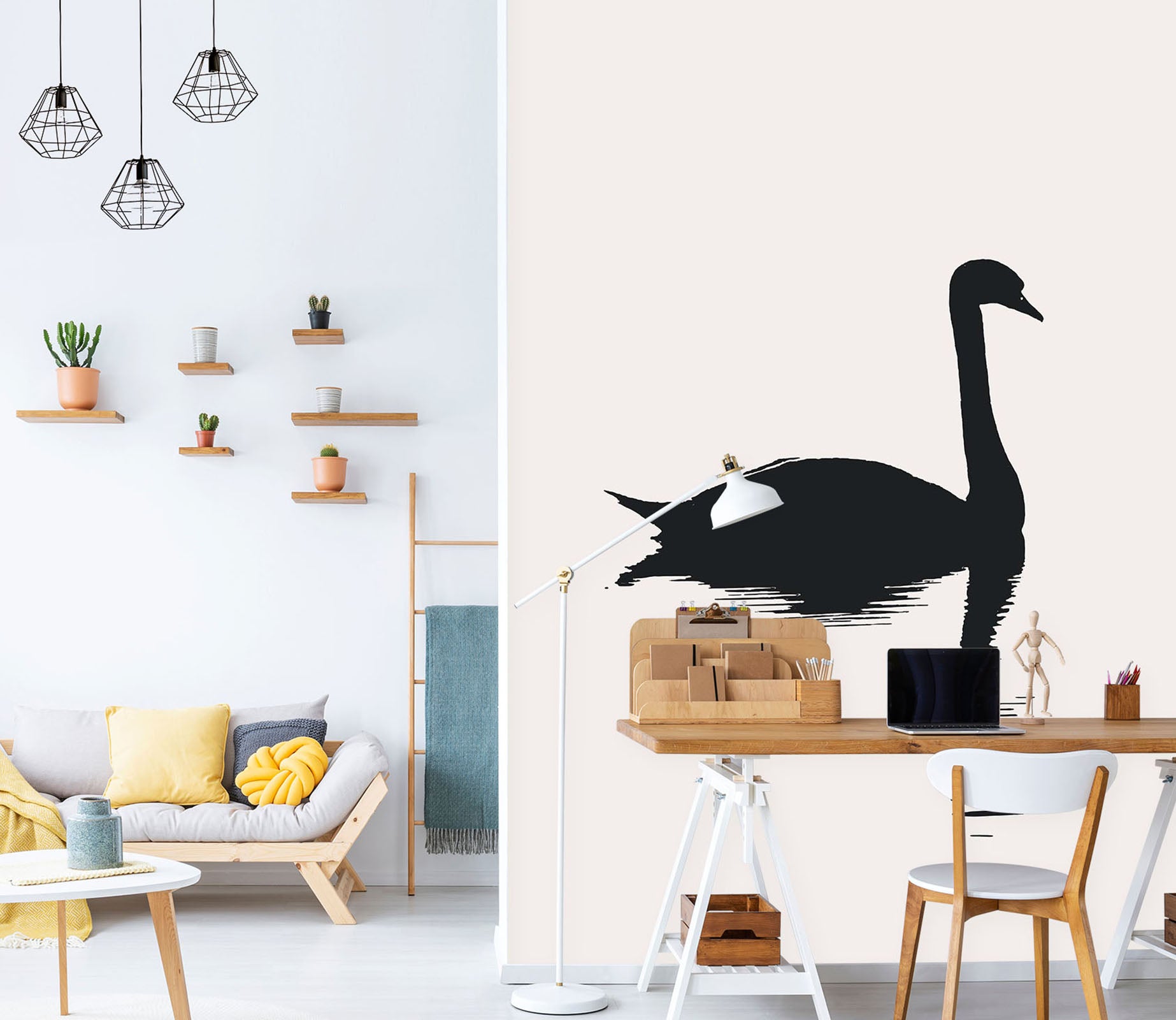 3D Lonely Swan 1527 Boris Draschoff Wall Mural Wall Murals
