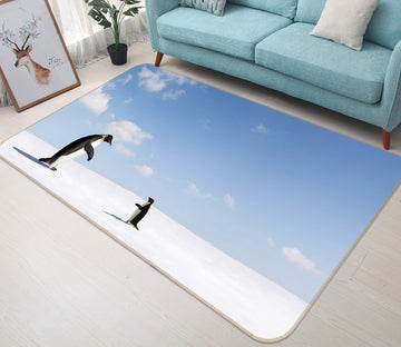 3D Penguin Snow 148 Animal Non Slip Rug Mat