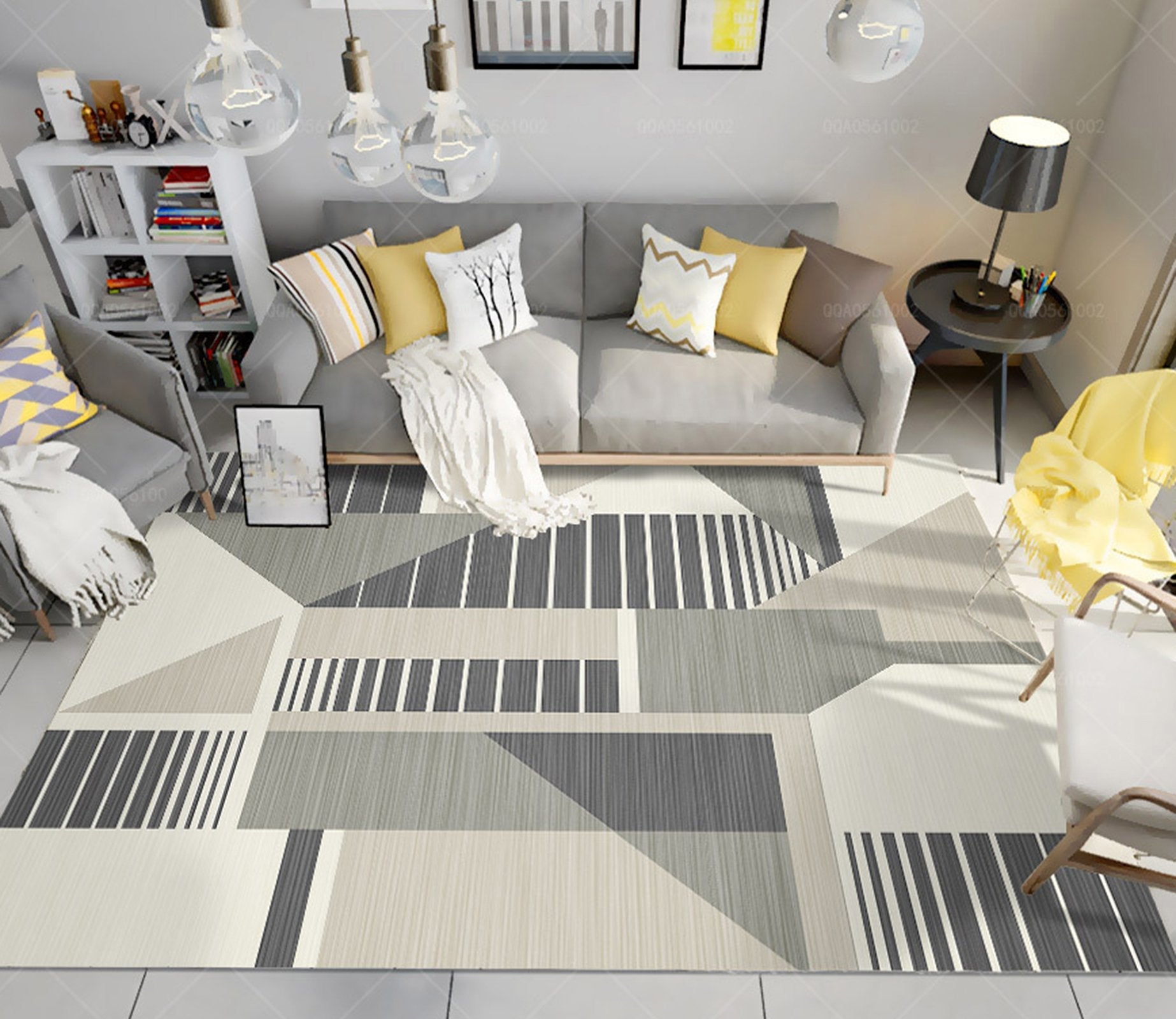 3D Modern Geometric Pattern WG413 Non Slip Rug Mat Mat AJ Creativity Home 