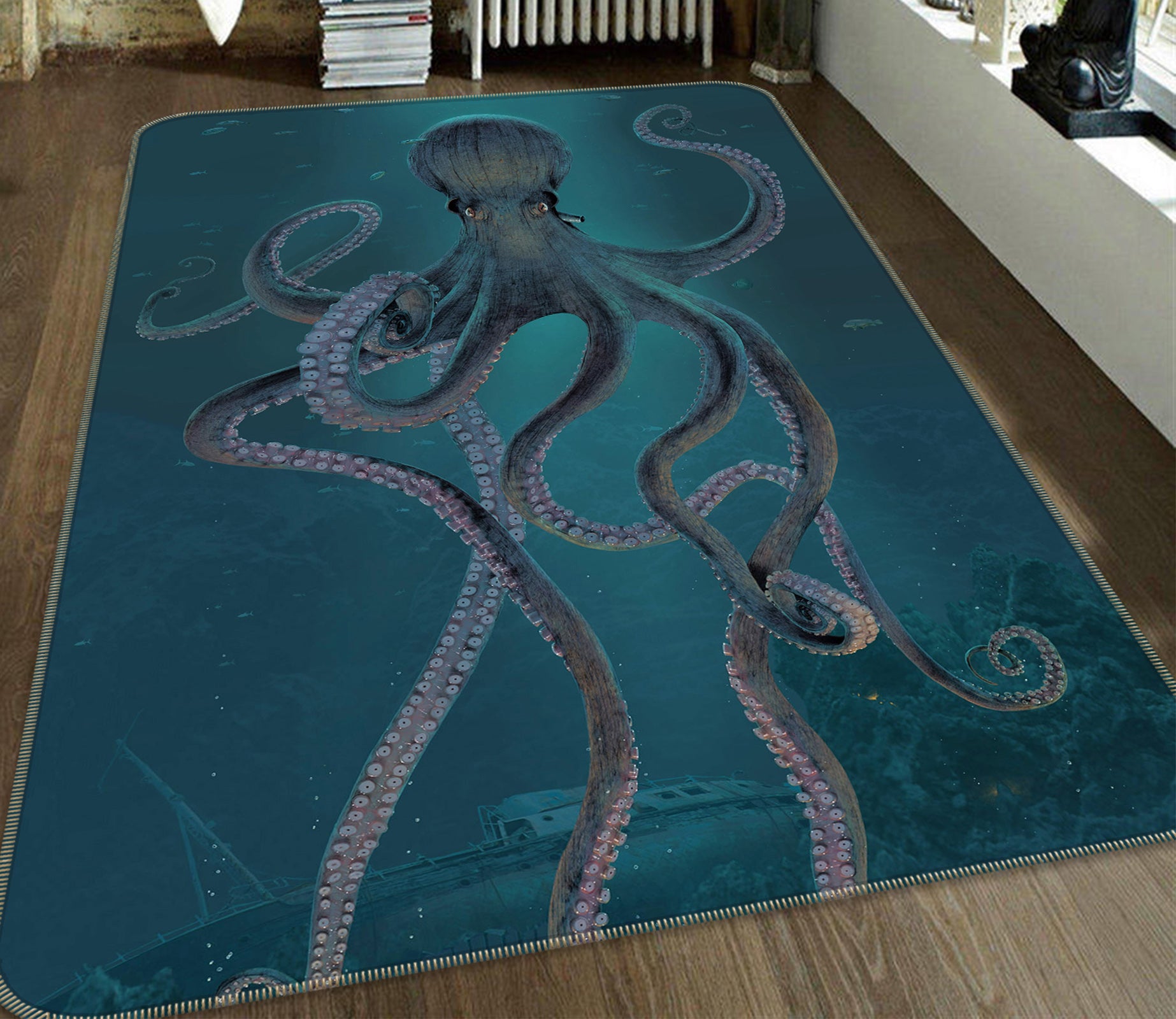 3D Giant Octopus 1038 Vincent Hie Rug Non Slip Rug Mat