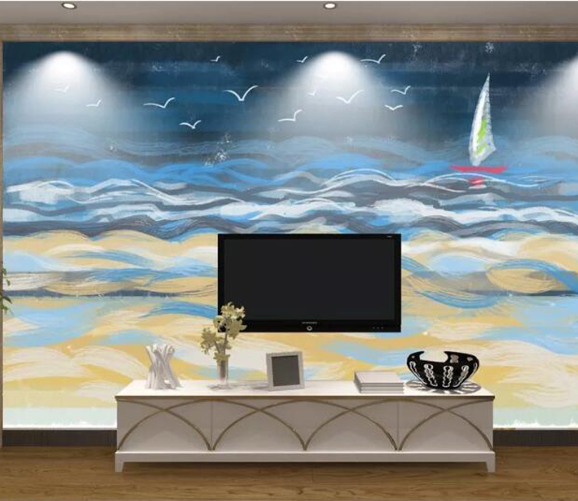 3D Color Wave WC78 Wall Murals Wallpaper AJ Wallpaper 2 