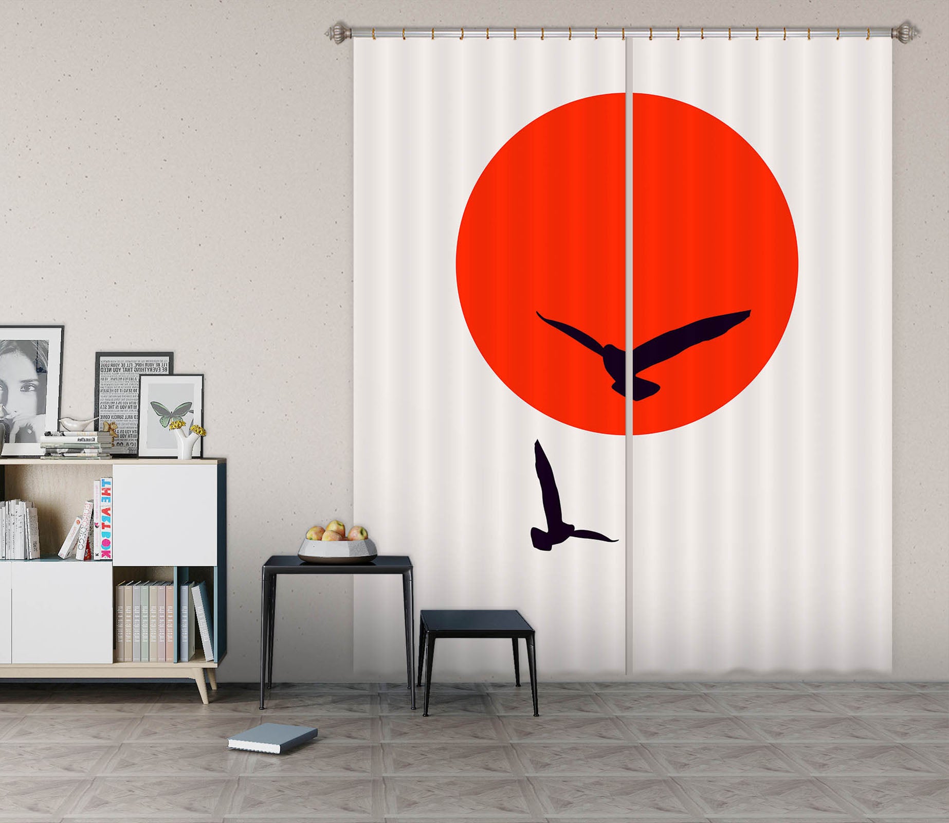 3D Black Eagle 1012 Boris Draschoff Curtain Curtains Drapes