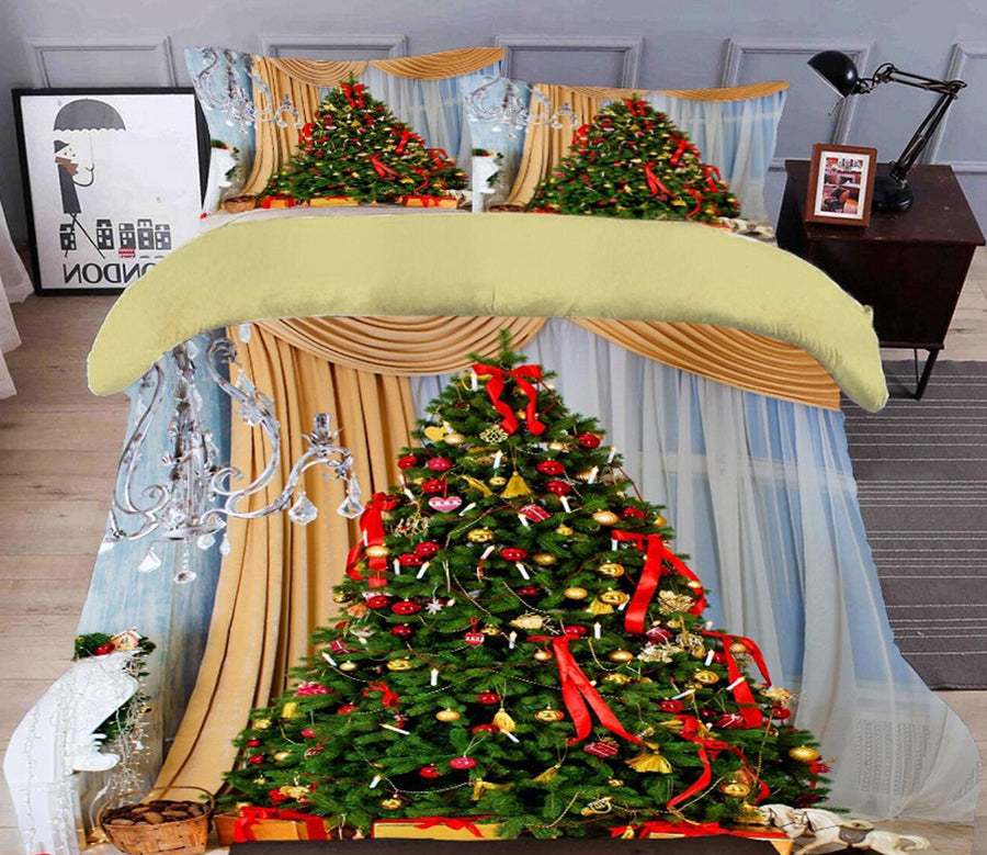 3D Tree 32013 Christmas Quilt Duvet Cover Xmas Bed Pillowcases