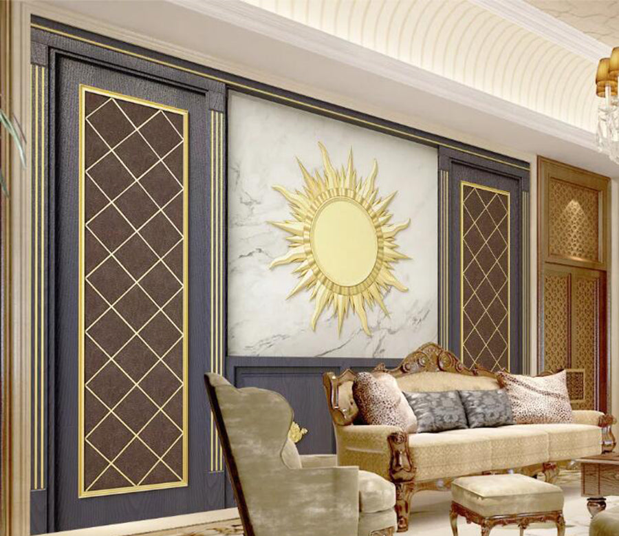 3D Golden Sun WC155 Wall Murals