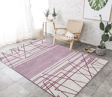 3D Purple Lines WG118 Non Slip Rug Mat Mat AJ Creativity Home 
