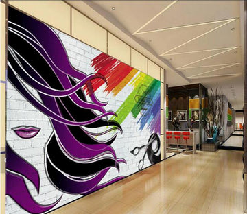 3D Purple Hair 1522 Wall Murals