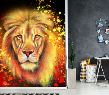 3D Watercolor Lion 8444 Sheena Pike Wall Mural Wall Murals