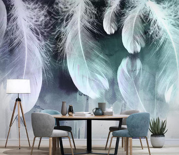 3D Purple Feathers WC773 Wall Murals