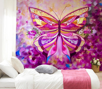 3D Pink Butterfly Petals 236 Skromova Marina Wall Mural Wall Murals