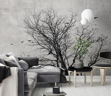 3D Black Tree Bird WC2366 Wall Murals