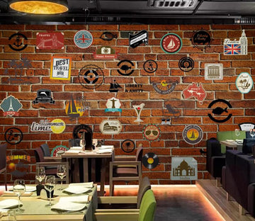 3D Retro Brick Stickers 490 Wall Murals