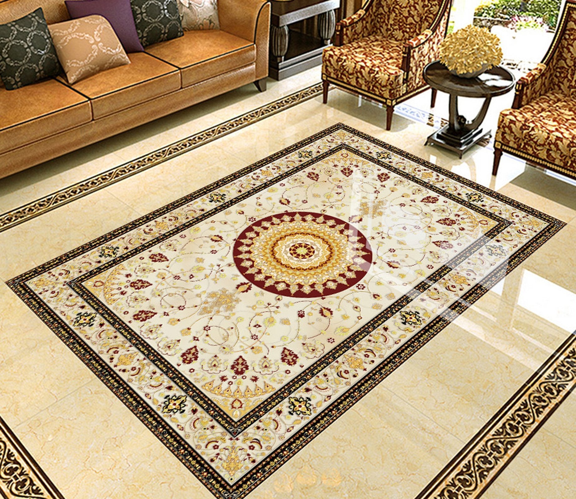 3D Black Rectangle Pattern WG641 Floor Mural Wallpaper AJ Wallpaper 2 