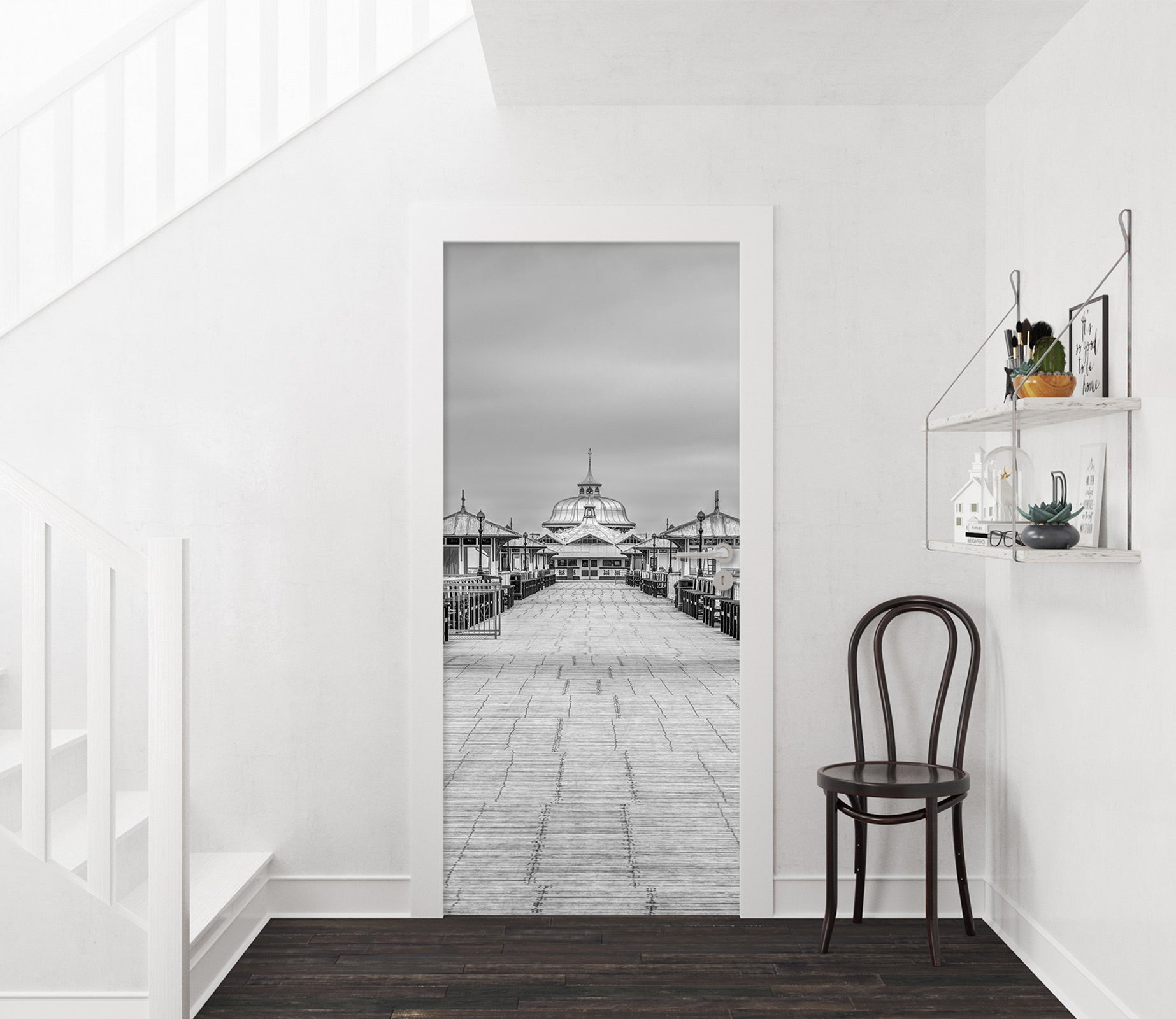 3D Grey Road 10741 Assaf Frank Door Mural