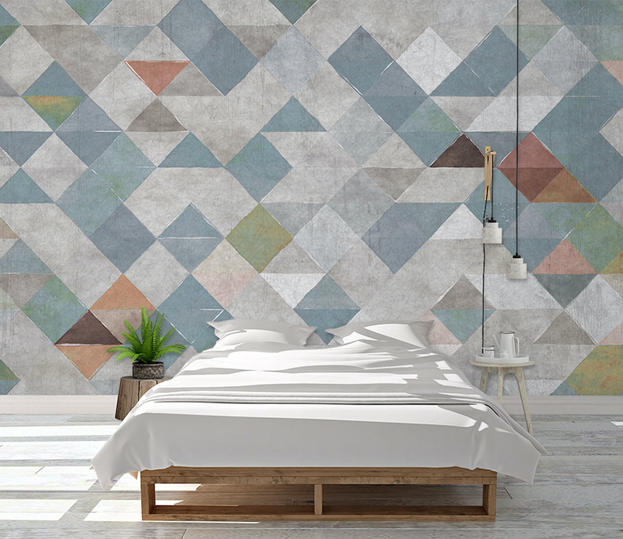 3D Small Blue Square WG140 Wall Murals