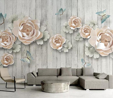 3D Pink Flowers WG75 Wall Murals Wallpaper AJ Wallpaper 2 