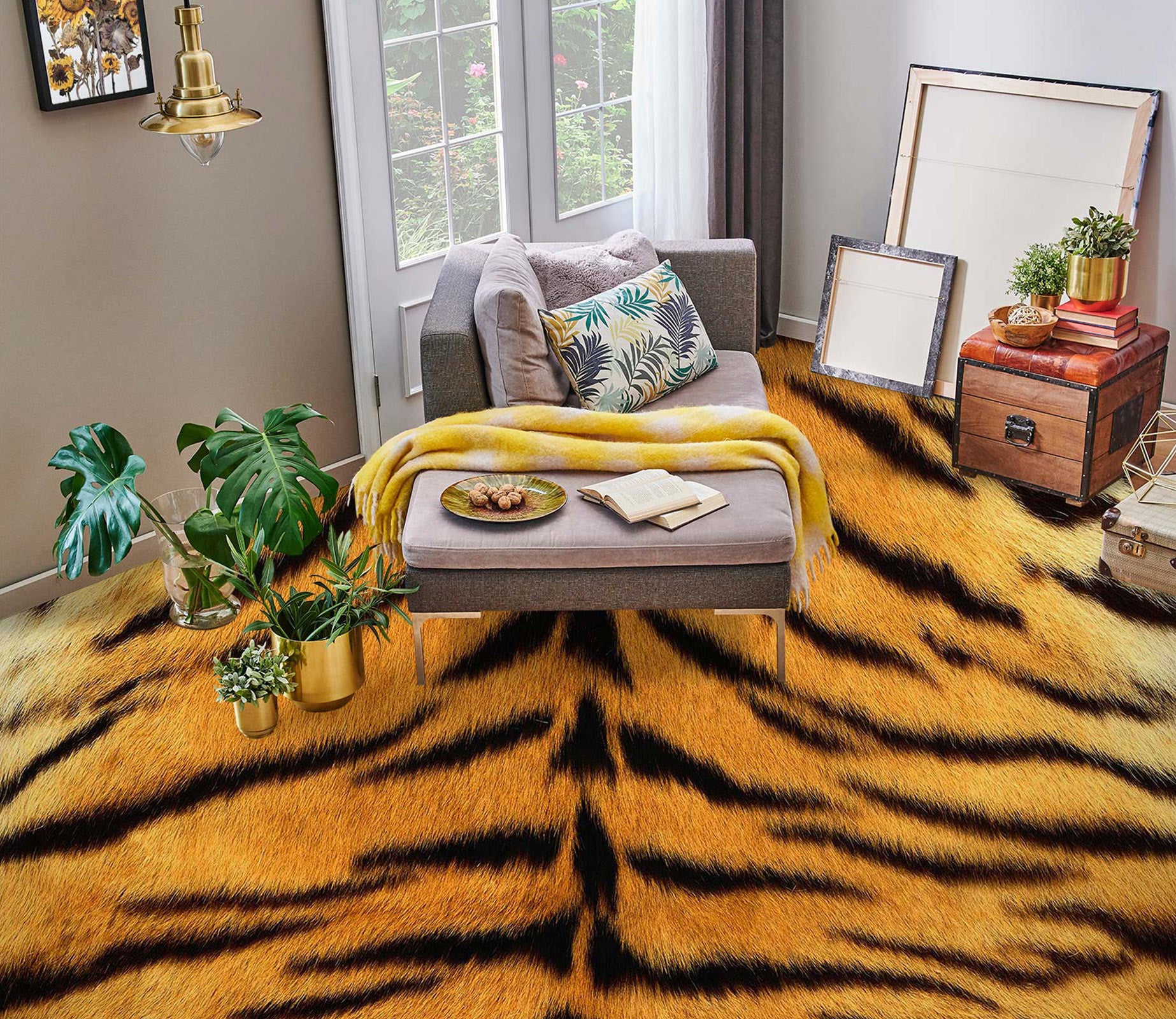 3D Tiger Pattern 1347 Floor Mural  Wallpaper Murals Self-Adhesive Removable Print Epoxy