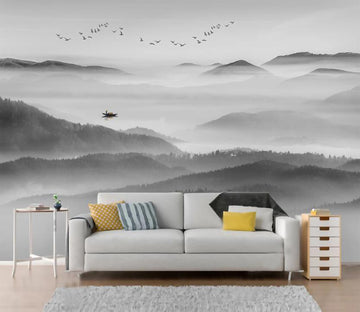 3D Black Winding Mountains 2207 Wall Murals