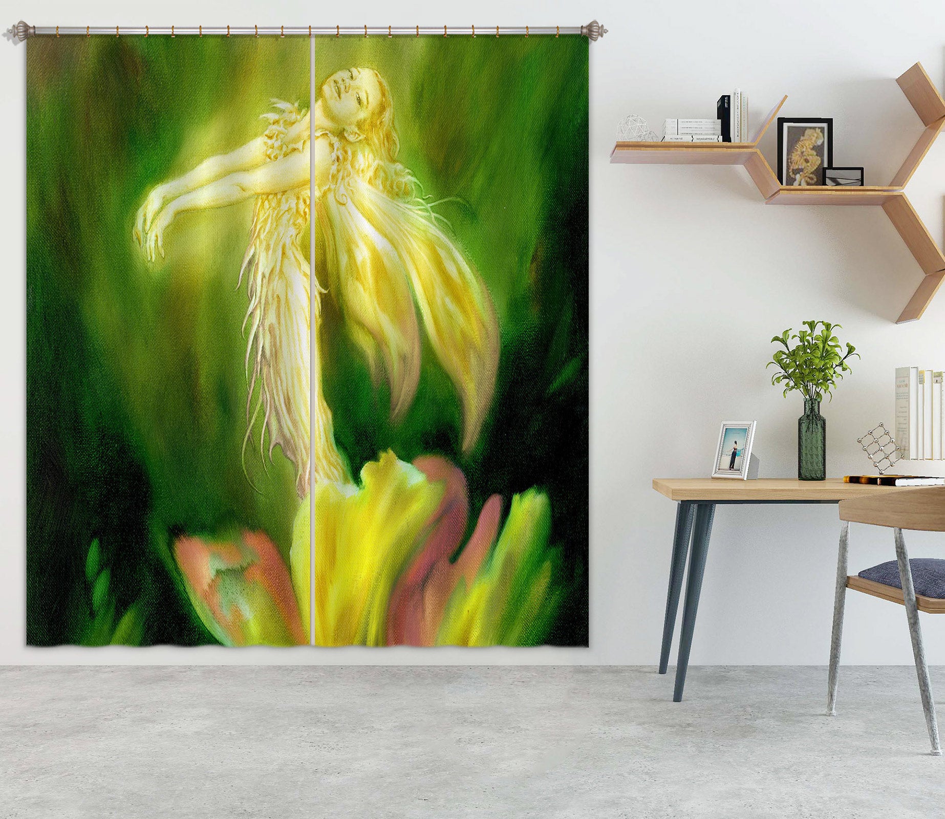 3D Flowers Elf 8005 Ciruelo Curtain Curtains Drapes