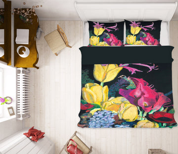 3D Yellow Tulips 1180 Allan P. Friedlander Bedding Bed Pillowcases Quilt