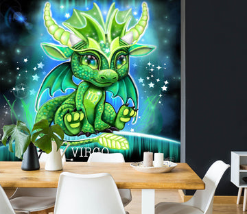 3D Green Dragon Virgo 8425 Sheena Pike Wall Mural Wall Murals