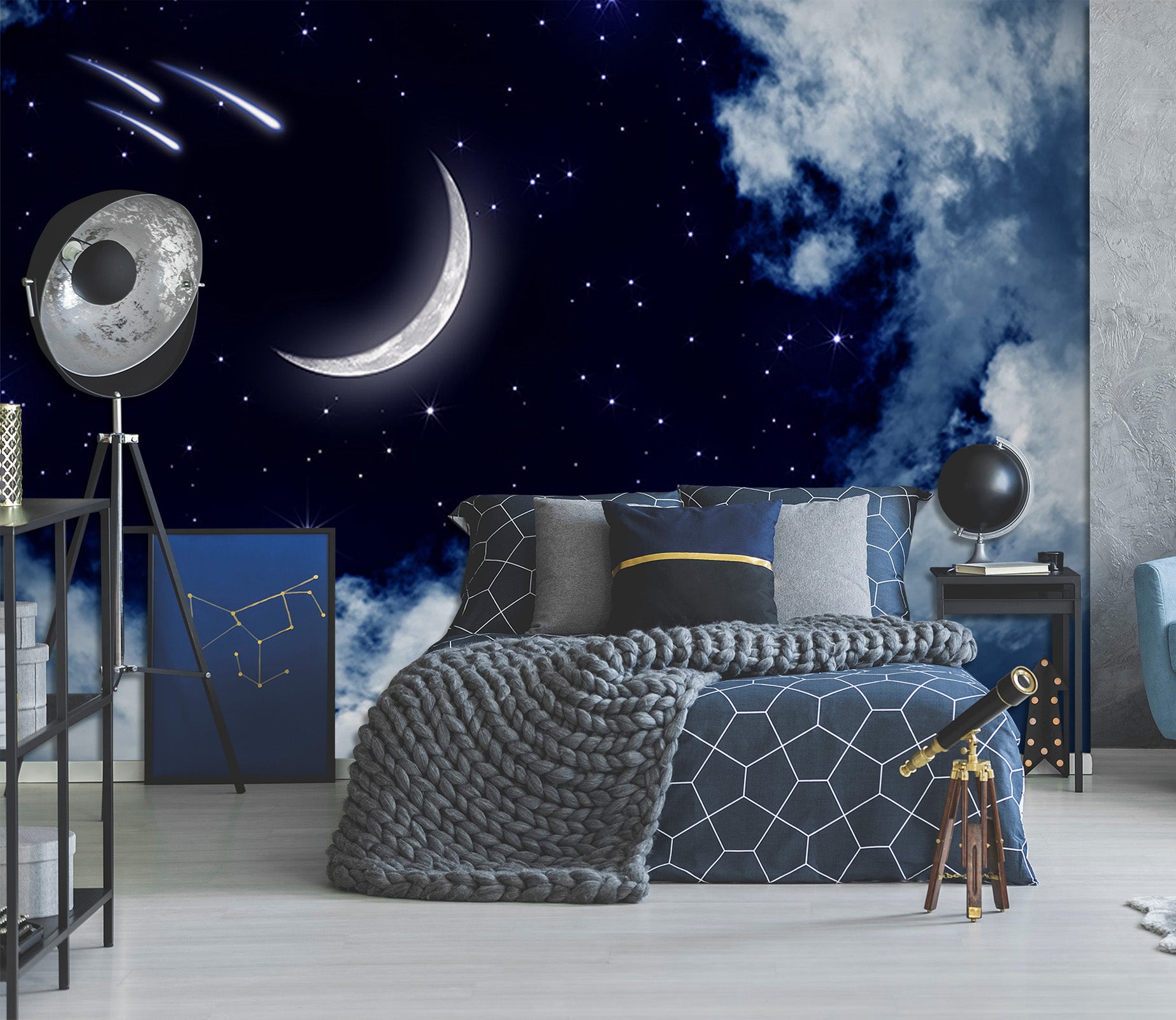 3D Night Sky Moon 1752 Wall Murals