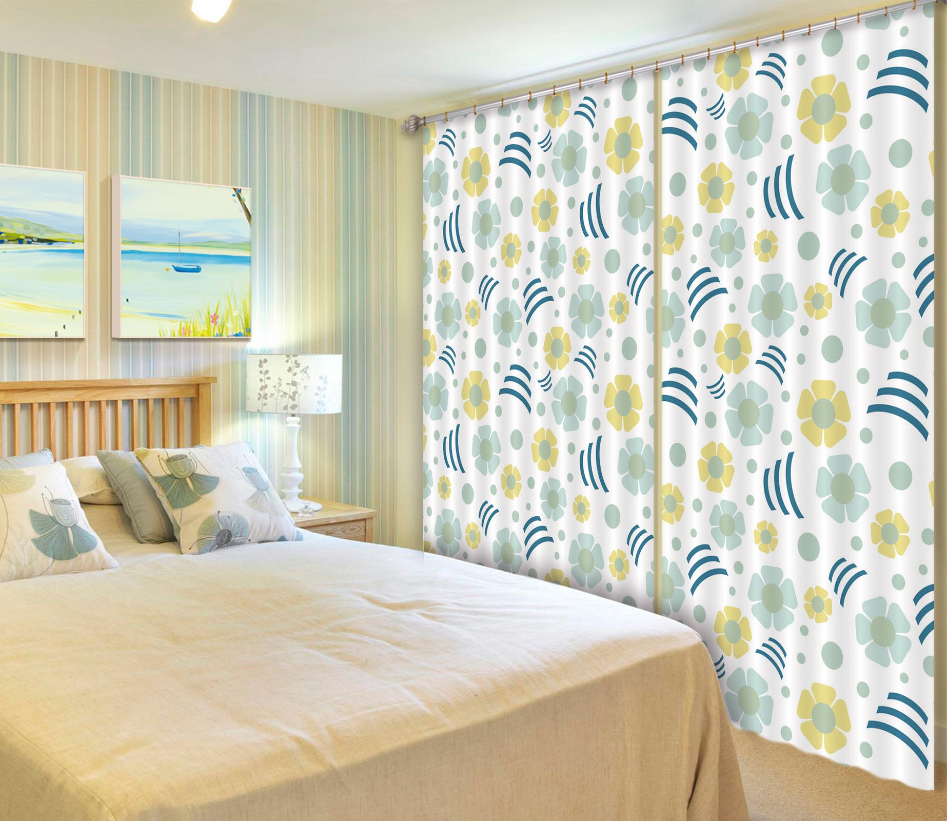 3D Flower Pattern 98126 Kasumi Loffler Curtain Curtains Drapes