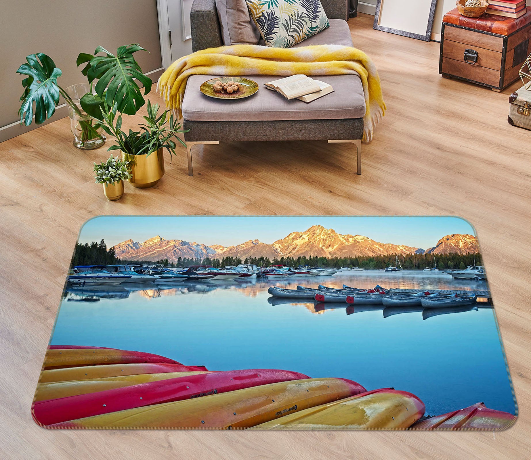 3D Landscape Boat 1126 Kathy Barefield Rug Non Slip Rug Mat