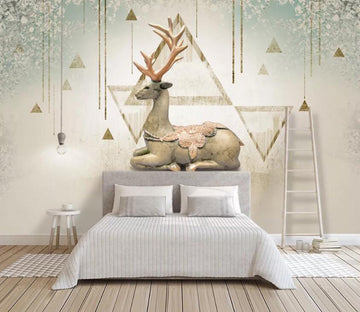 3D Geometric Elk WC86 Wall Murals Wallpaper AJ Wallpaper 2 