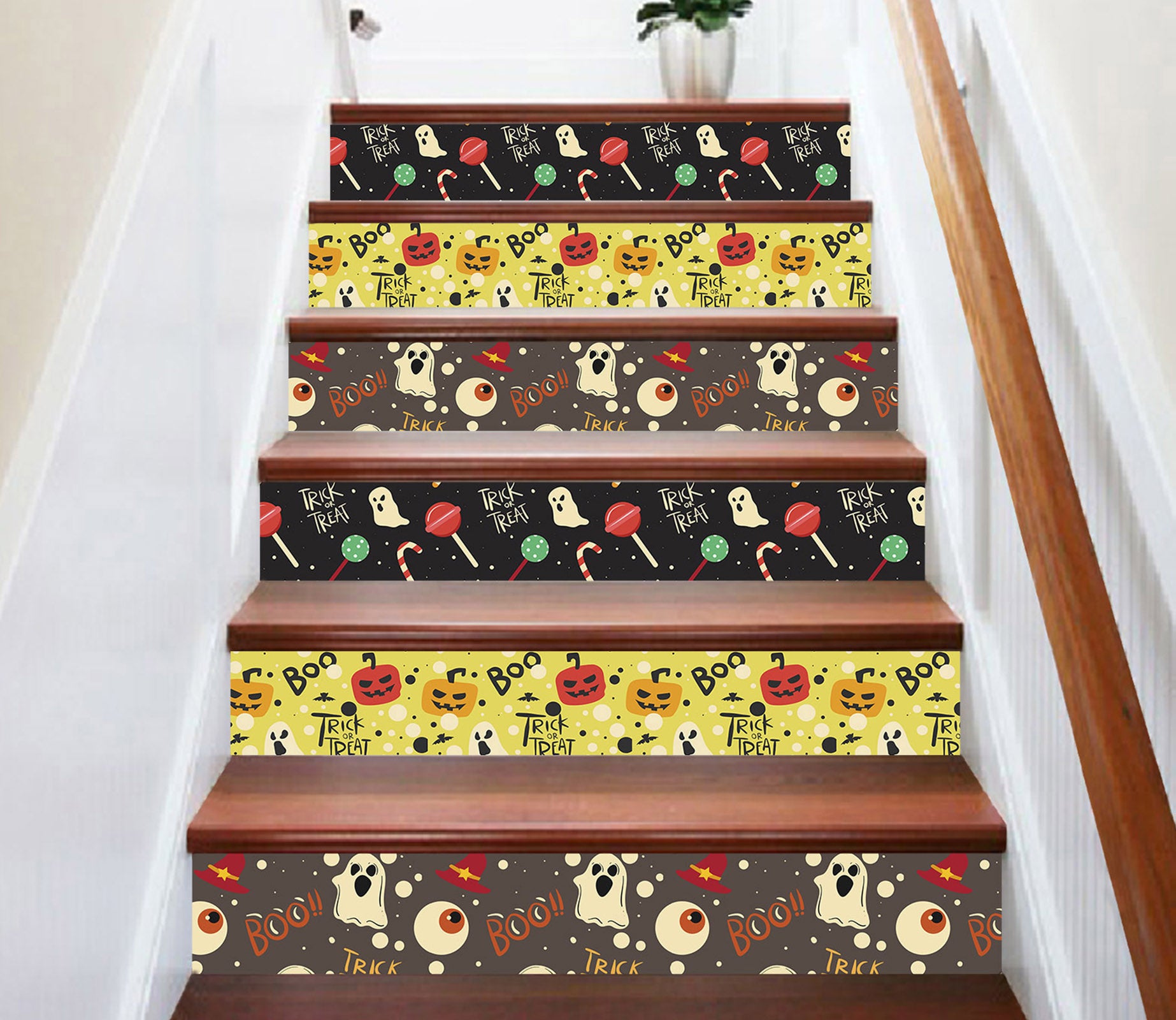 3D Cute Ghost 643 Stair Risers