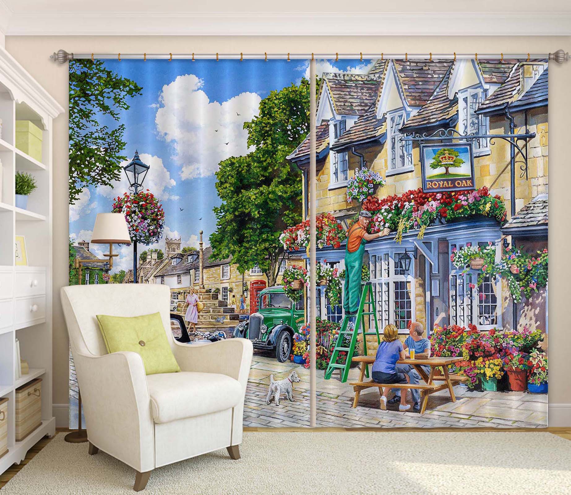 3D The Royal Oak 107 Trevor Mitchell Curtain Curtains Drapes