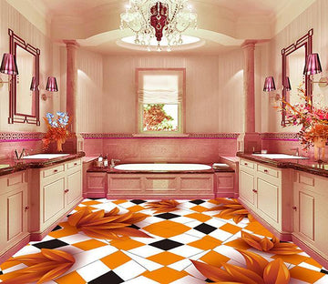 3D Yellow Leaves WG250 Floor Mural Wallpaper AJ Wallpaper 2 