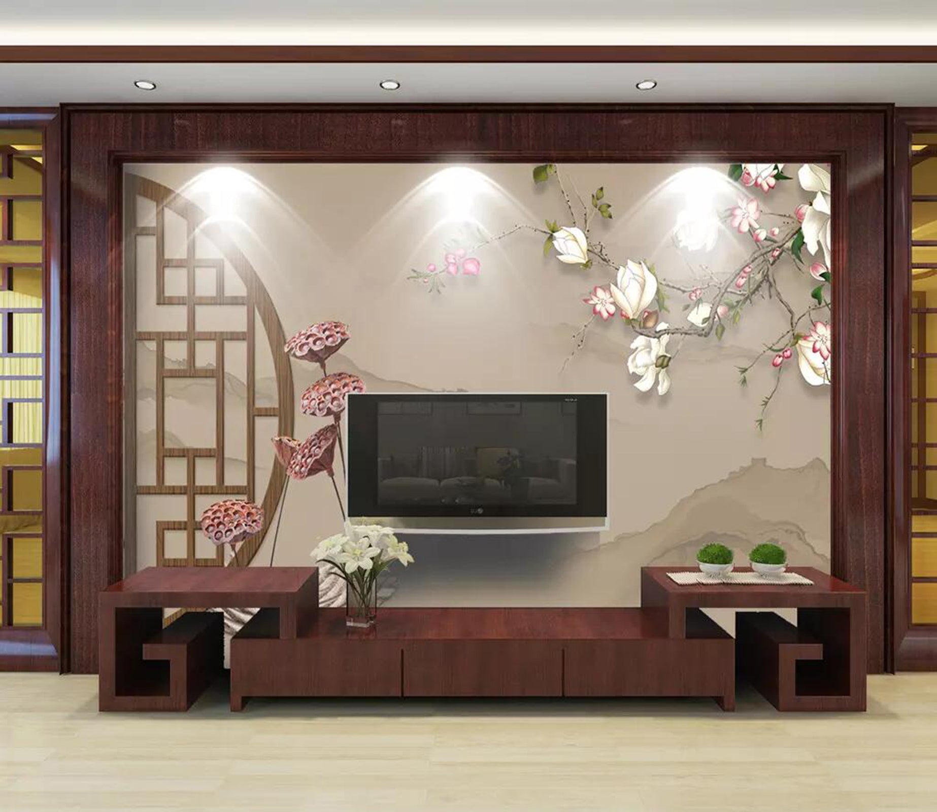 3D Flower Branches WC33 Wall Murals Wallpaper AJ Wallpaper 2 