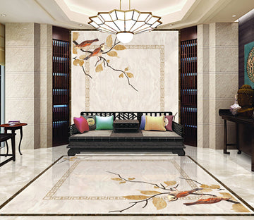 3D Leaf Bird WG431 Floor Mural Wallpaper AJ Wallpaper 2 