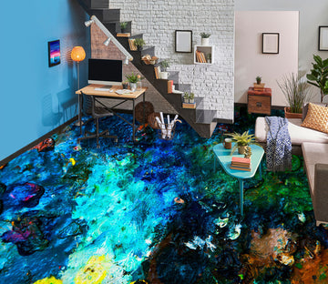 3D Fantasy Blue Sea 070 Floor Mural  Wallpaper Murals Rug & Mat Print Epoxy waterproof bath floor