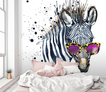 3D Zebra Sunglasses 374 Wall Murals