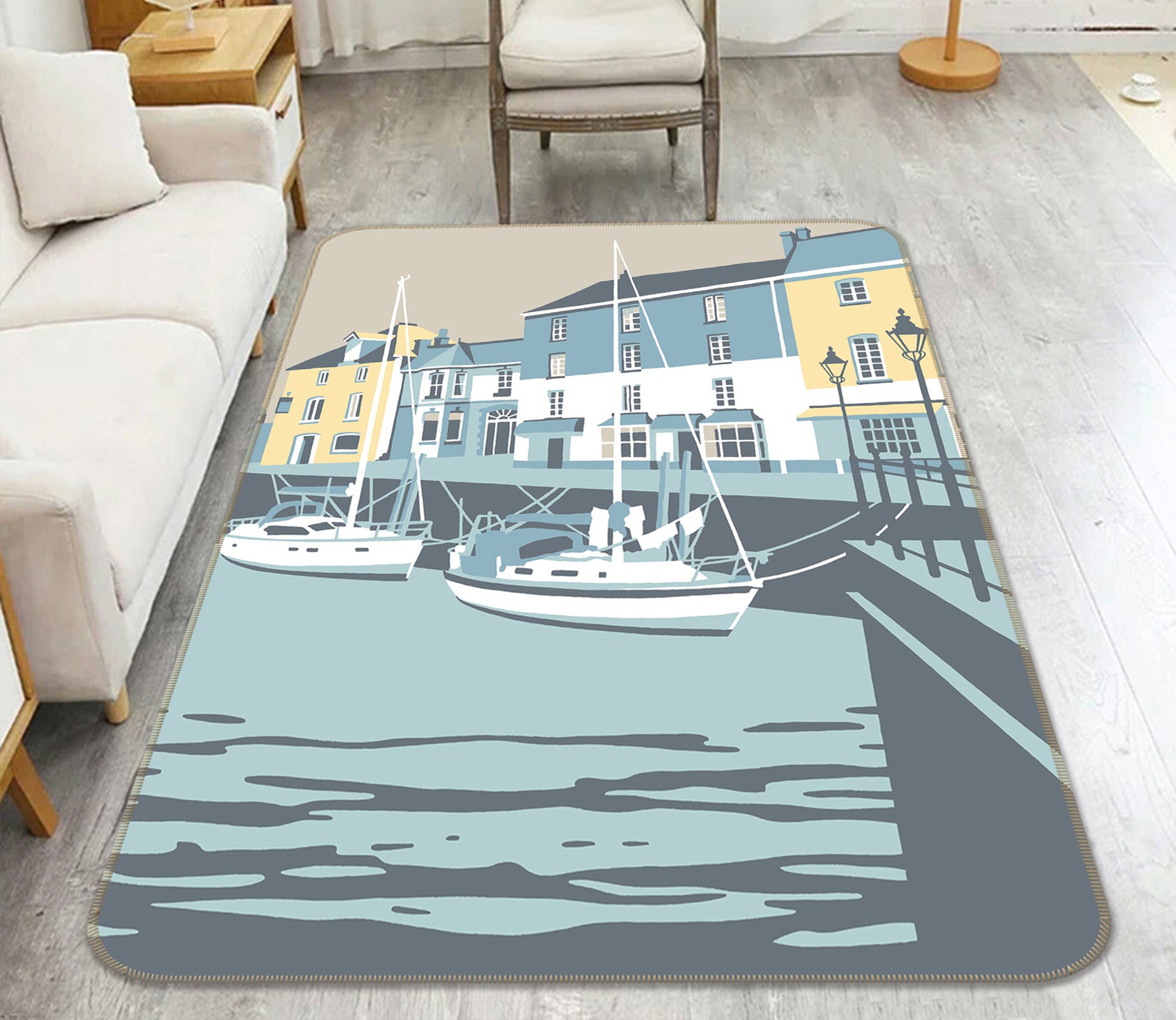 3D Padstow 1005 Steve Read Rug Non Slip Rug Mat
