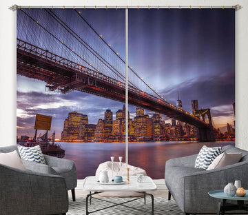 3D River Bridge 218 Assaf Frank Curtain Curtains Drapes