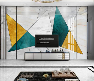 3D Two-color Triangle Block 069 Wall Murals