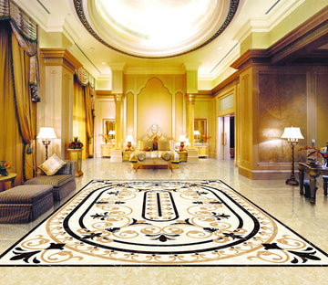 3D Oval Black Pattern WG421 Floor Mural Wallpaper AJ Wallpaper 2 