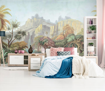 3D Mountain Crane 1529 Wall Murals